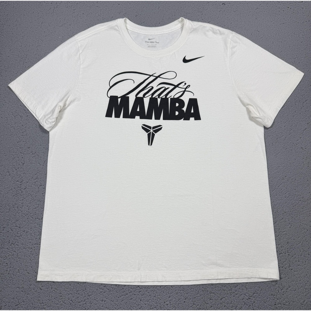 Nike Kobe Bryant Thats Mamba Shirt Mens XL White Graphic Tee BV1997-10A